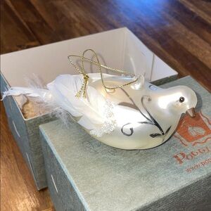 Vintage White Bird Ornament